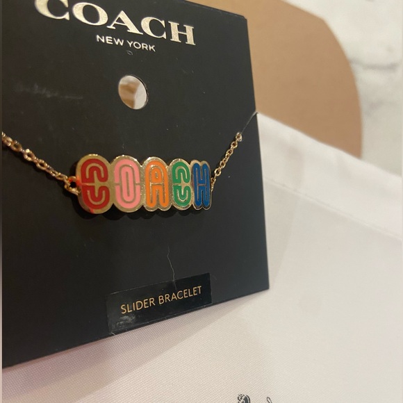 NWT! Coach designer slider bracelet with fun colorful logo + Coach gift wrap! - Picture 4 of 7